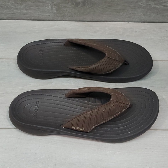 Crocs Mens Comfort Outdoor Rubber Thong Sandals Flats shoes sz 12